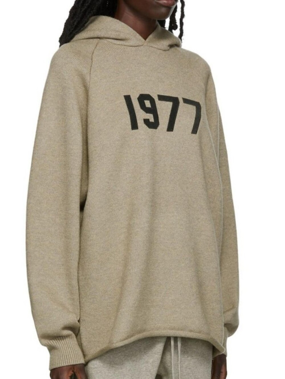Fear Of God Essentials 1977 Knit Hoodie Dark Oatmeal Grey Size XXL